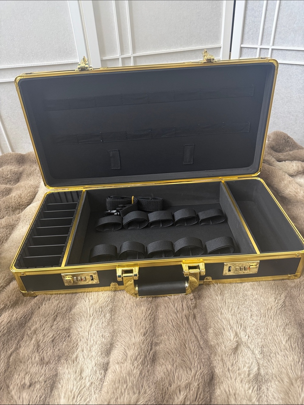 Black and Gold Hard Case Organizer